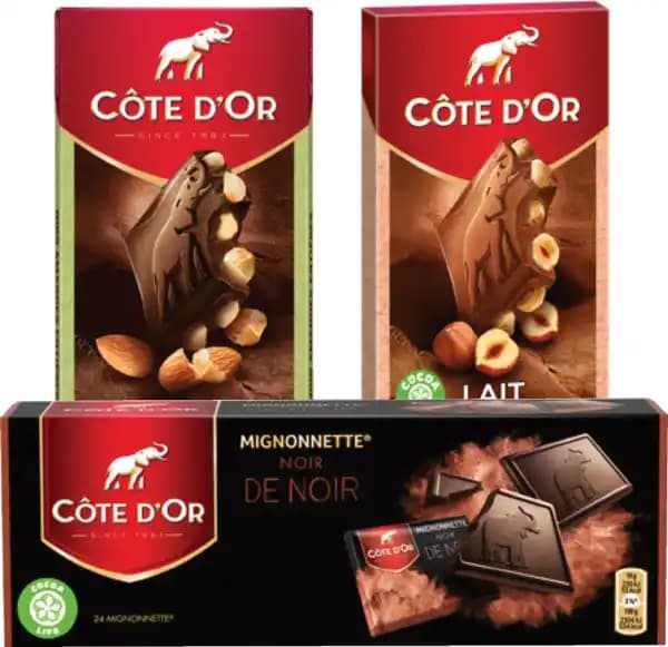 CÔTE D'OR SUR TOUS LES CHOCOLATS