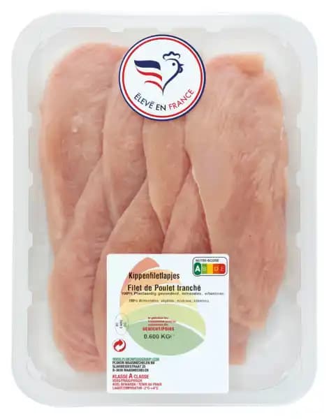 Filet de poulet tranché
