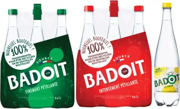 BADOIT SUR TOUS LES PACKS D'EAU MINÉRALE NATURELLE ET BOUTEILLES AROMATISÉES