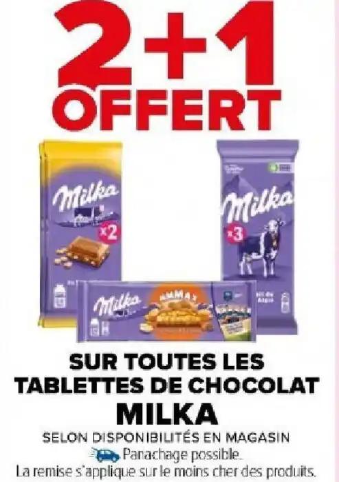 SUR TOUTES LES TABLETTES DE CHOCOLAT MILKA