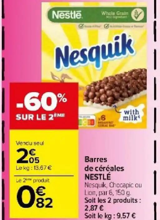 Barres de céréales NESTLÉ