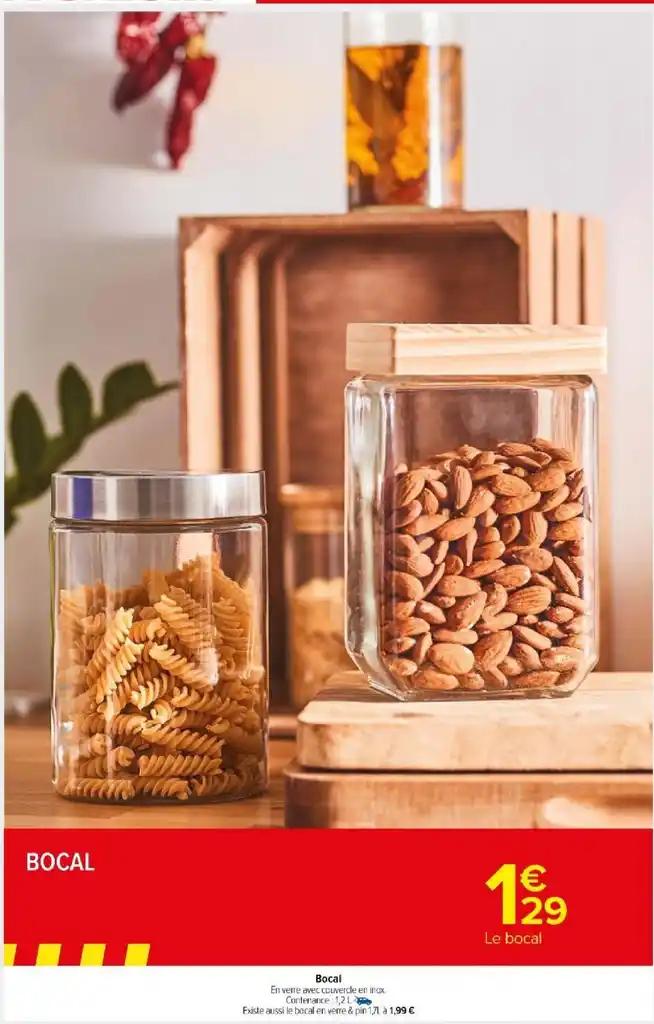 Bocal En verre avec couvercle en inox.