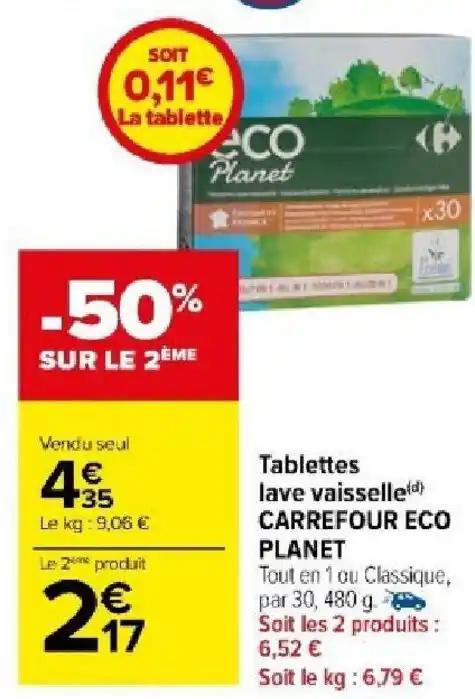 Tablettes lave vaisselled) CARREFOUR ECO PLANET