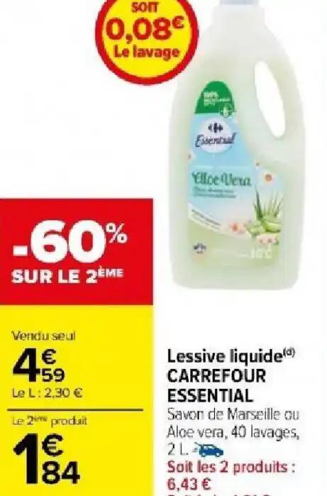Lessive liquide(d) CARREFOUR ESSENTIAL