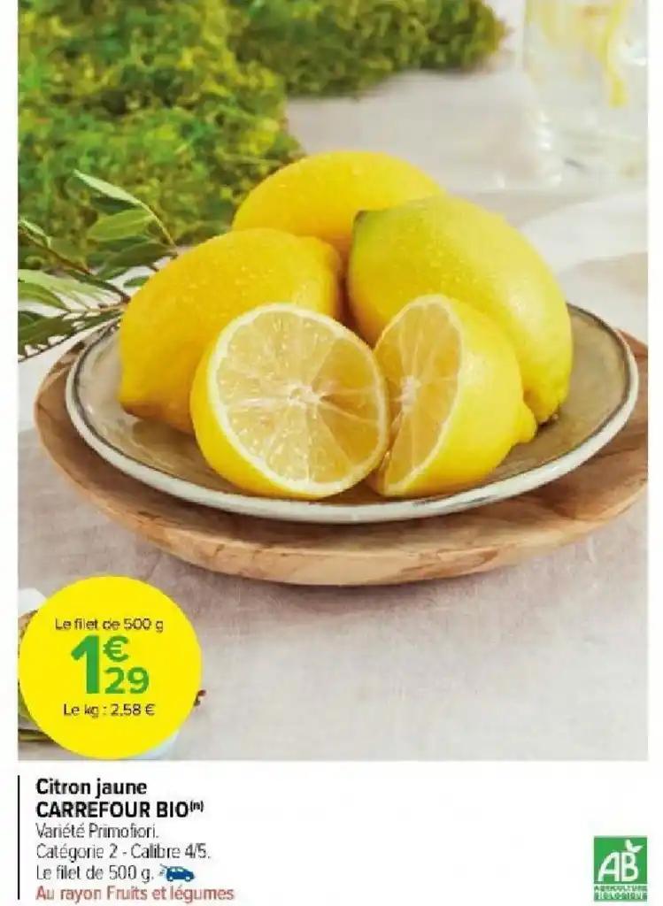 Citron jaune CARREFOUR BIO(n)