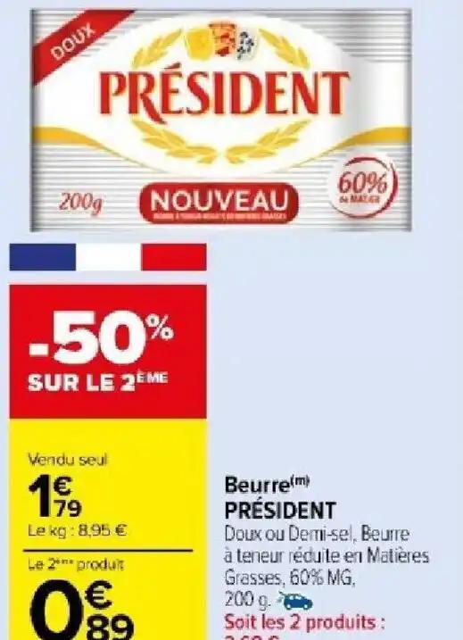 Beurre(m) PRÉSIDENT