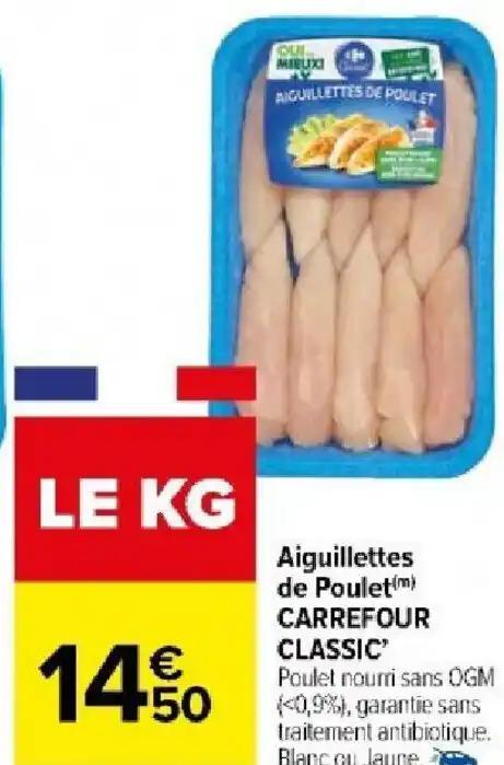 Aiguillettes de Poulet(m) CARREFOUR CLASSIC'