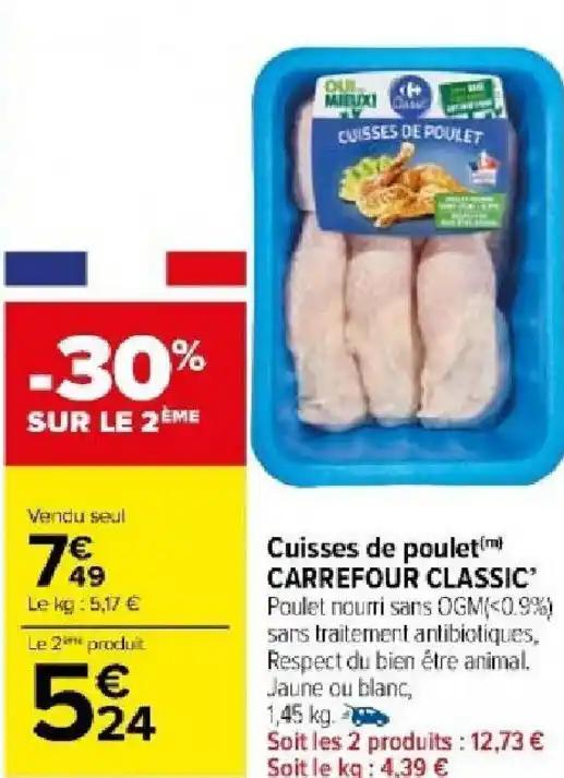 Cuisses de poulet(m) CARREFOUR CLASSIC'