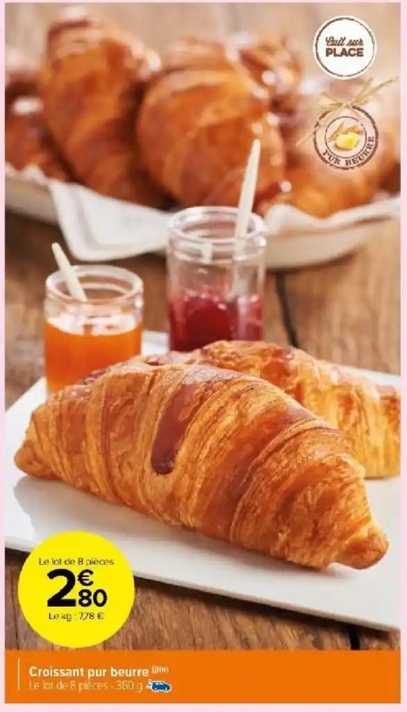 Croissant pur beurre Le lot de 8 pièces - 360 g