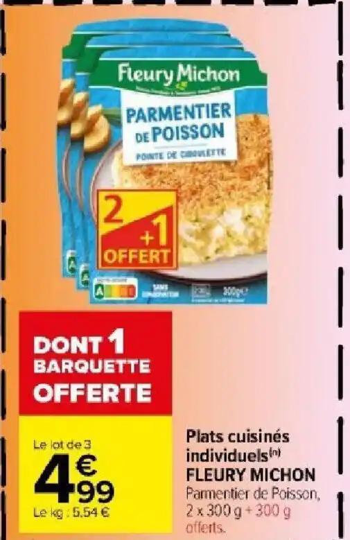 Plats cuisinés individuels) FLEURY MICHON Parmentier de Poisson,