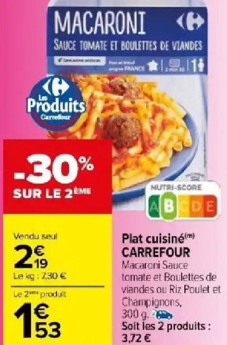 Plat cuisiné(m) CARREFOUR