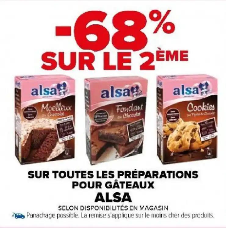 SUR TOUTES LES PRÉPARATIONS POUR GÂTEAUX ALSA