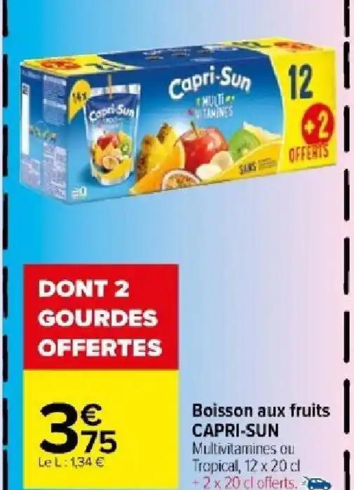 Boisson aux fruits CAPRI-SUN Multivitamines ou Tropical, 12 x 20 cl
