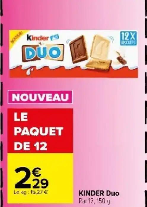 KINDER Duo Par 12, 150 g.