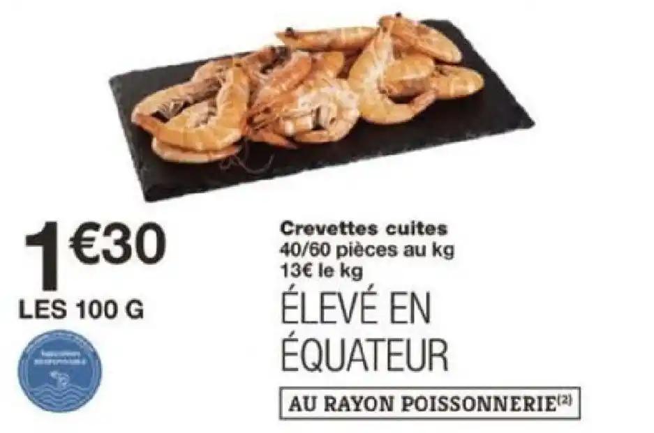 Crevettes cuites 40/60 pièces