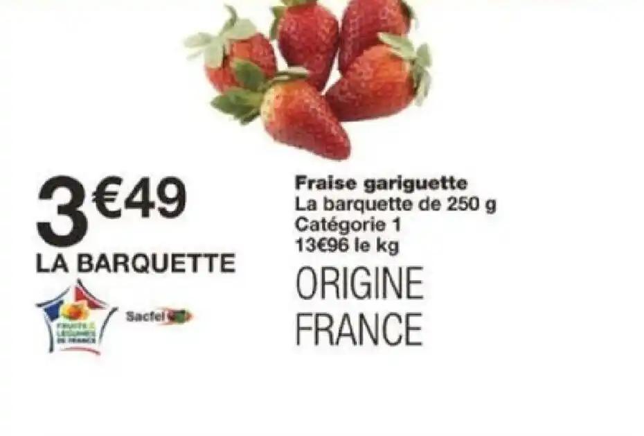 Fraise gariguette La barquette de 250 g