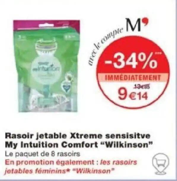 Rasoir jetable Xtreme sensisitve My Intuition Comfort "Wilkinson" Le paquet de 8 rasoirs