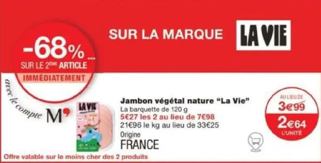 Jambon végétal nature "La Vie"