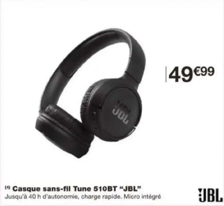 (¹) Casque sans-fil Tune 510BT "JBL"
