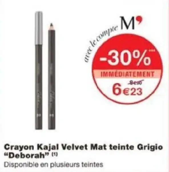 Crayon Kajal Velvet Mat teinte Grigio Crayon Colorstay Liner Multiplayer "Deborah" (1)