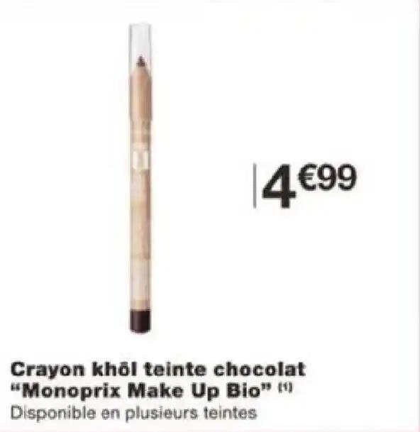 Crayon khōl teinte chocolat "Monoprix Make Up Bio" (" Disponible en plusieurs teintes