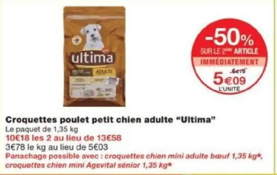 Croquettes poulet petit chien adulte “Ultima”