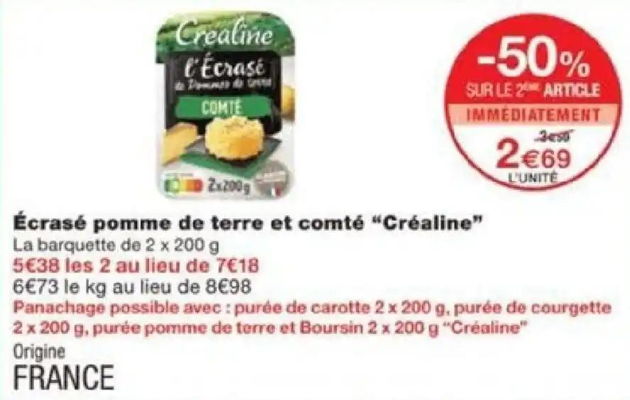 Écrasé pomme de terre et comté "Créaline"