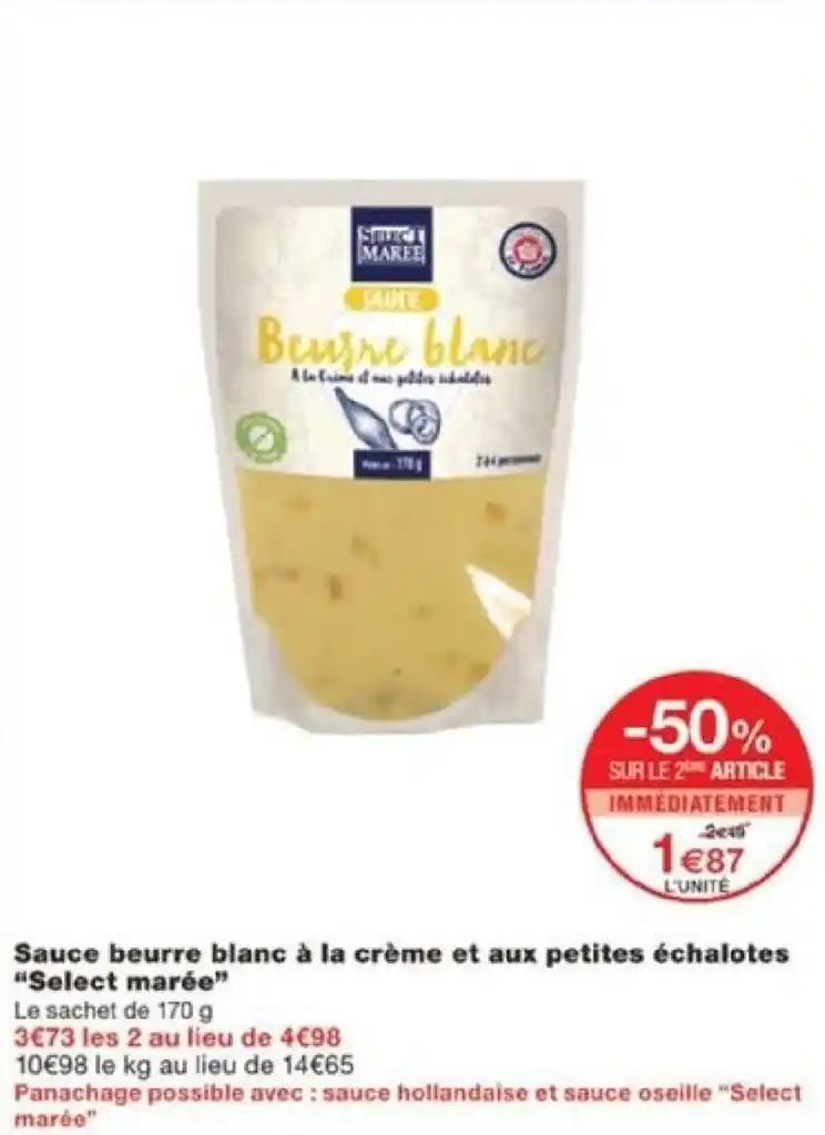 Sauce beurre blanc à la crème et aux petites échalotes "Select marée"
