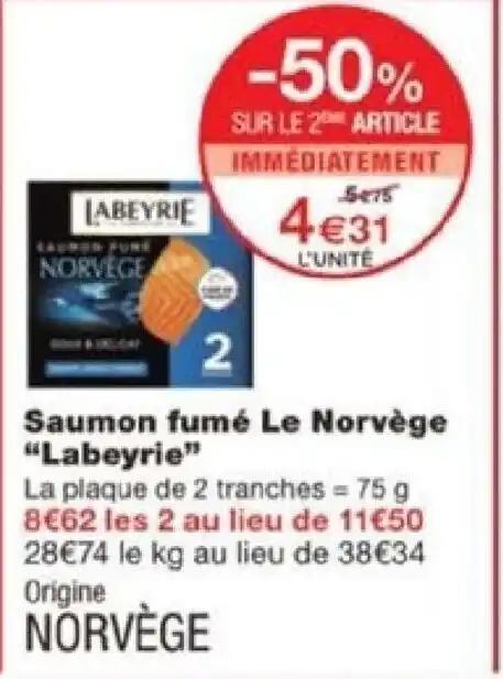 Saumon fumé Le Norvège "Labeyrie"