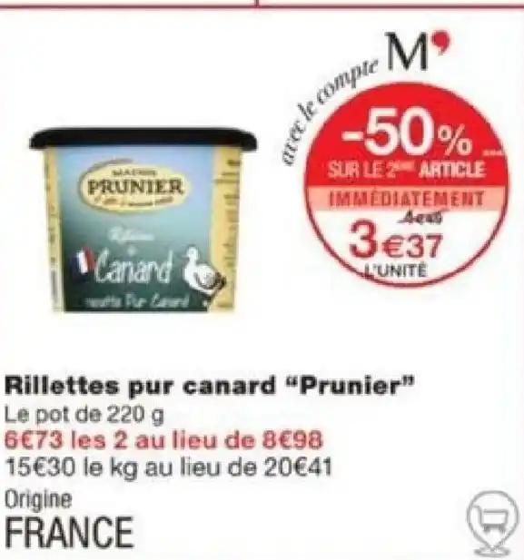 Rillettes pur canard "Prunier"