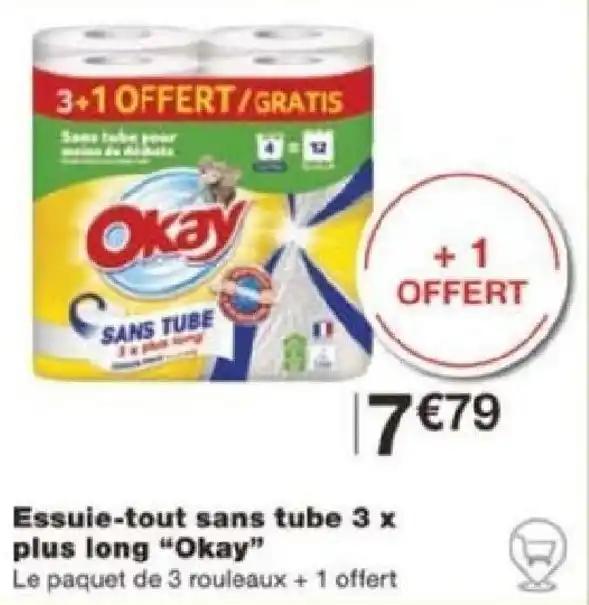 Essuie-tout sans tube 3 x plus long "Okay"