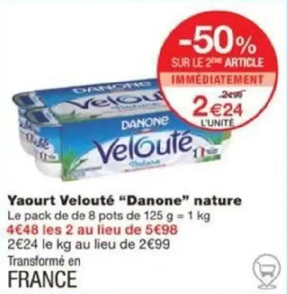 Yaourt Velouté “Danone” nature