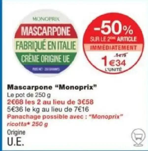 Mascarpone "Monoprix"