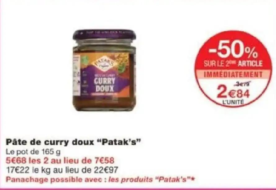 Pâte de curry doux "Patak's"
