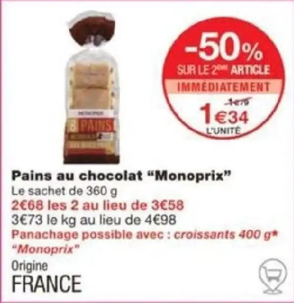 Pains au chocolat "Monoprix"