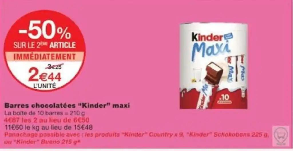 Barres chocolatées "Kinder" maxi