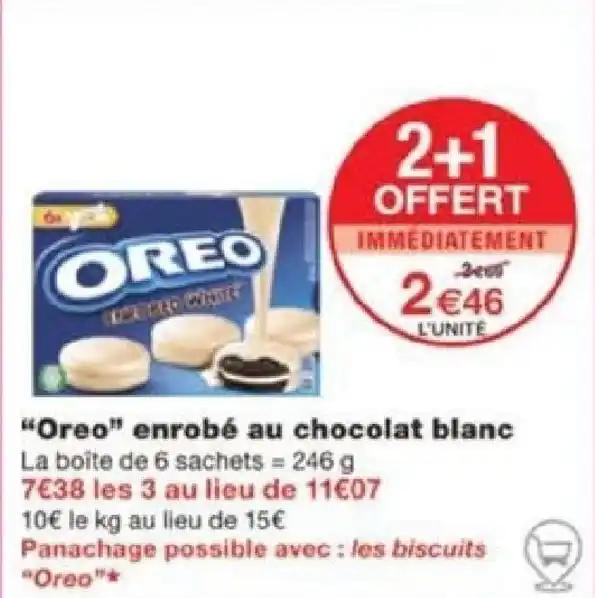 "Oreo" enrobé au chocolat blanc