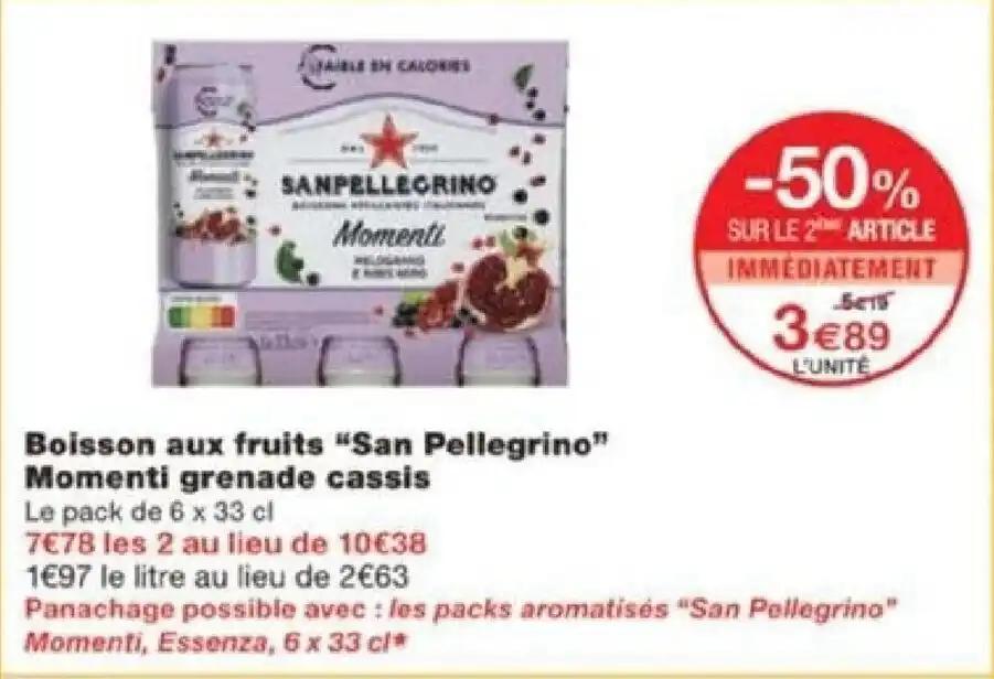 Boisson aux fruits "San Pellegrino" Momenti grenade cassis