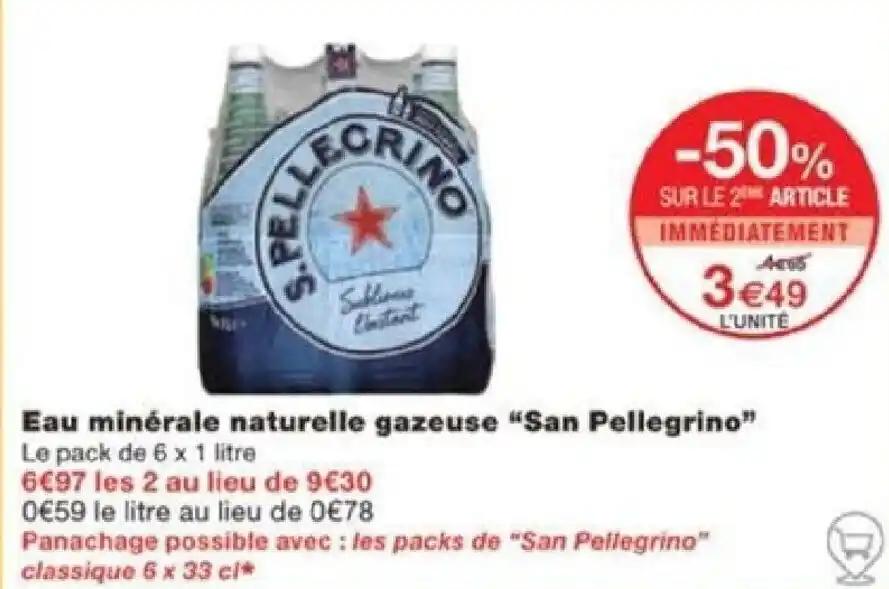 Eau minérale naturelle gazeuse “San Pellegrino”