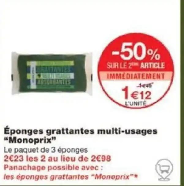 Éponges grattantes multi-usages "Monoprix"