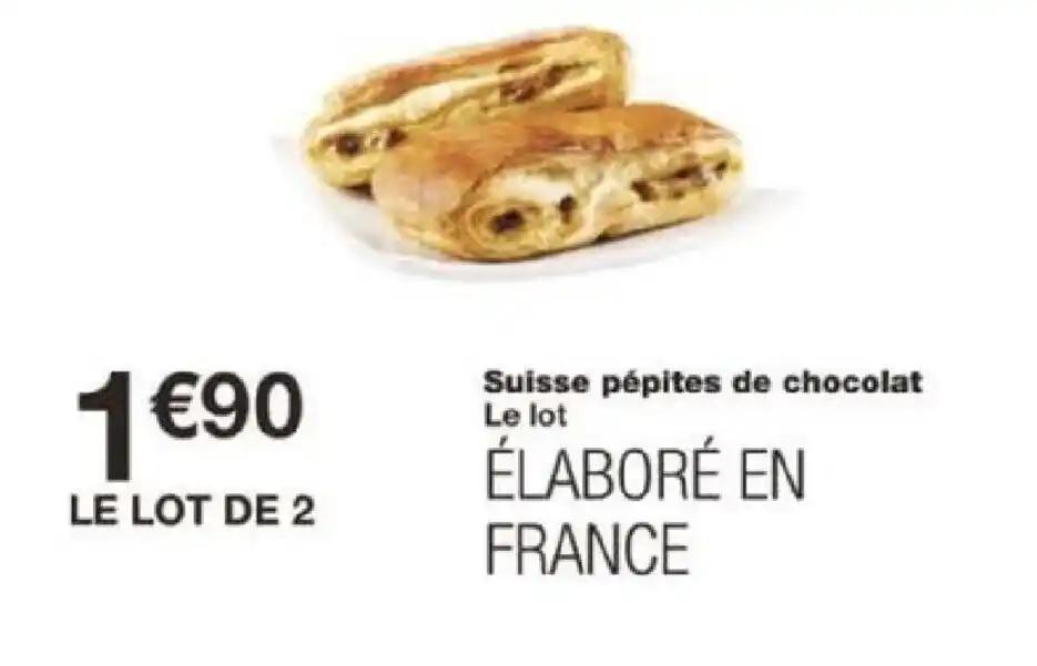 Suisse pépites de chocolat Le lot