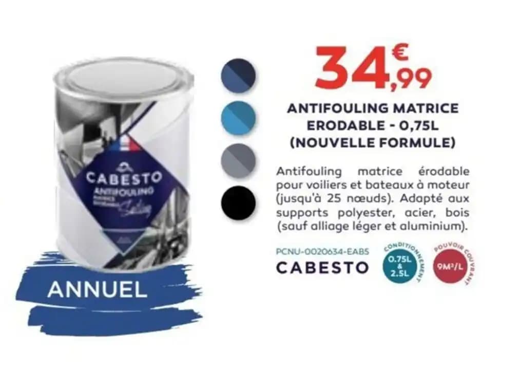 ANTIFOULING MATRICE ERODABLE - 0,75L (NOUVELLE FORMULE)
