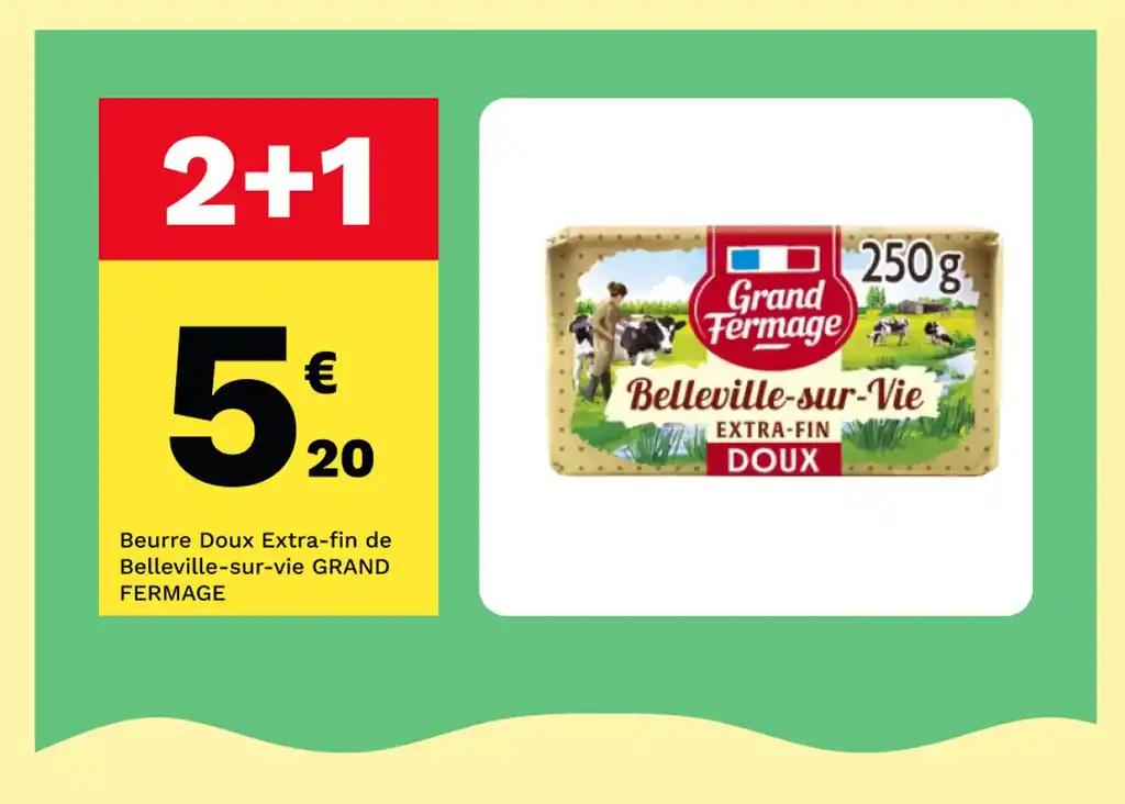 Beurre Doux Extra-fin de Belleville-sur-vie GRAND FERMAGE