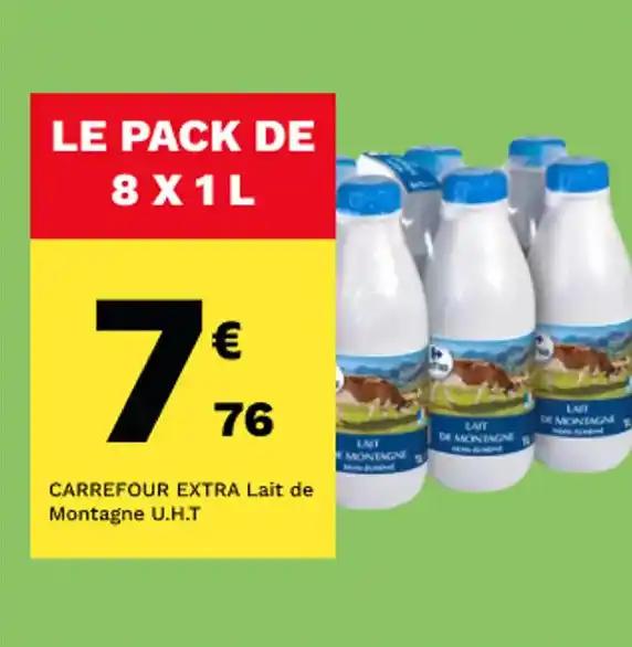 CARREFOUR EXTRA Lait de Montagne U.H.T