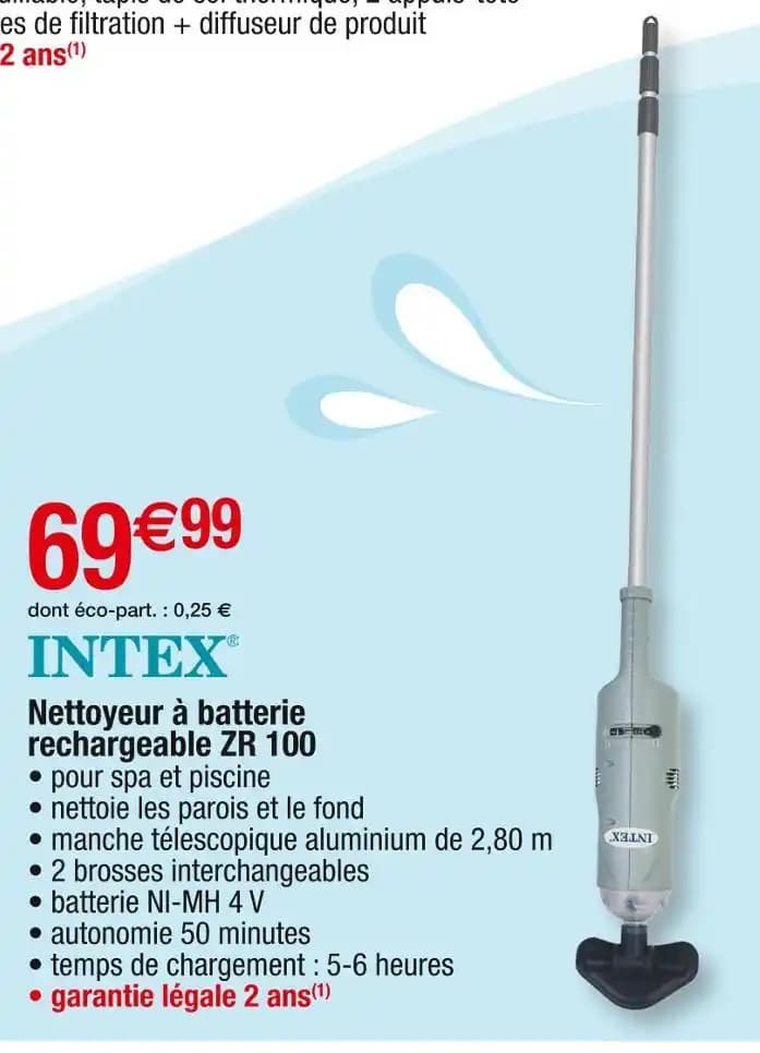 INTEX Nettoyeur à batterie rechargeable ZR 100