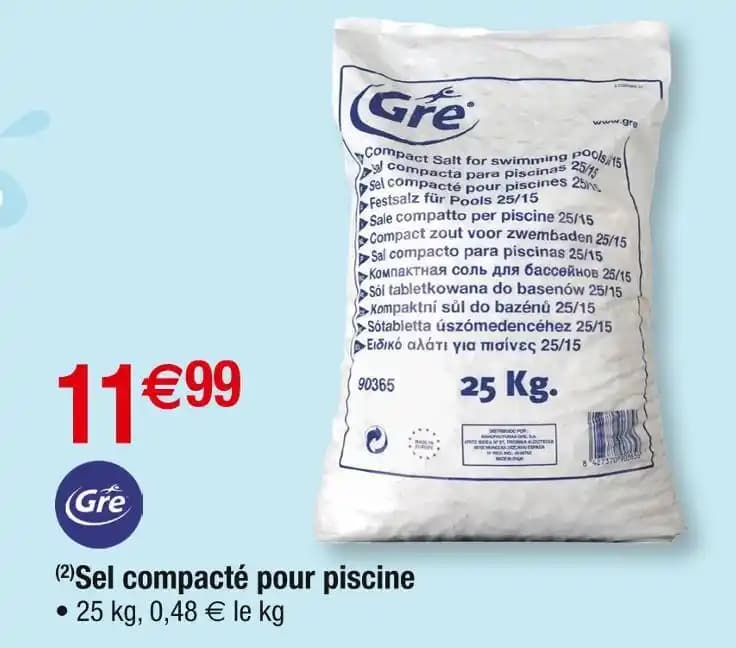 Gre (2)Sel compacté pour piscine