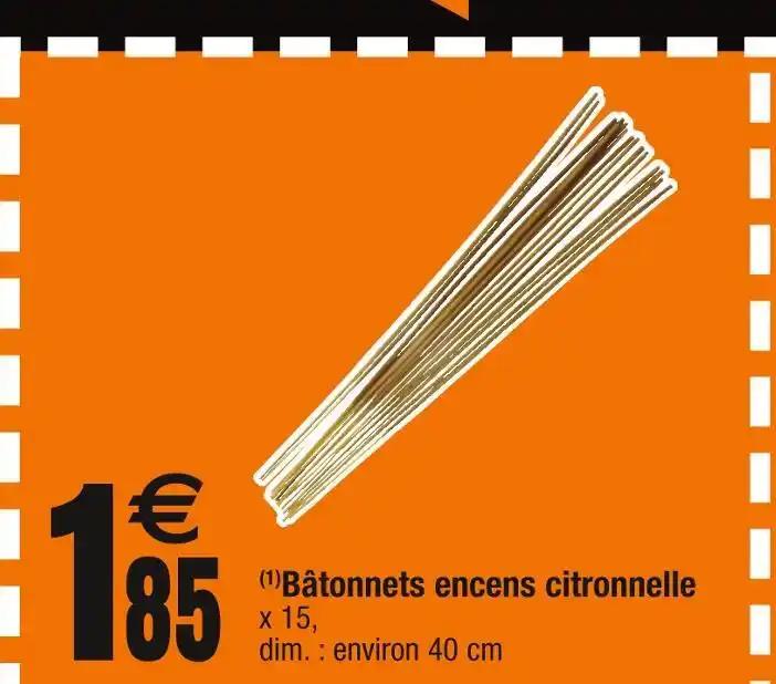 Bâtonnets encens citronnelle