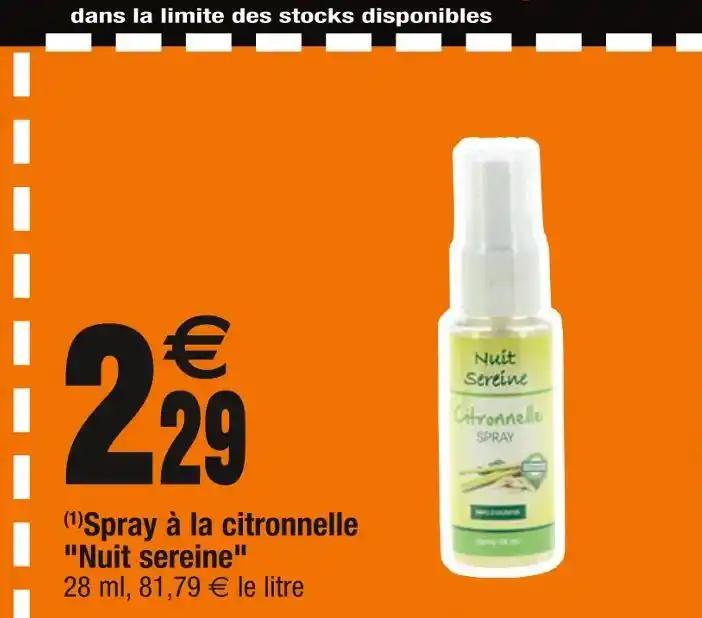 Spray à la citronnelle Nuit sereine