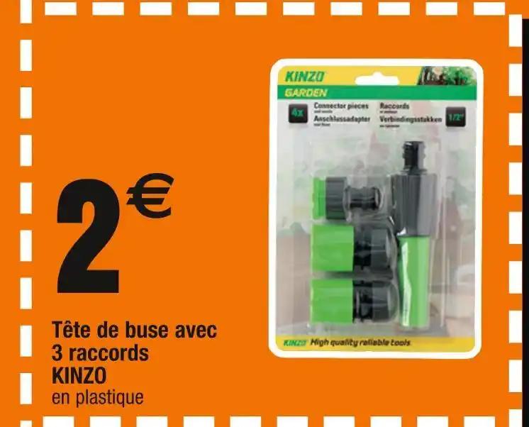 KINZO Tête de buse avec 3 raccords