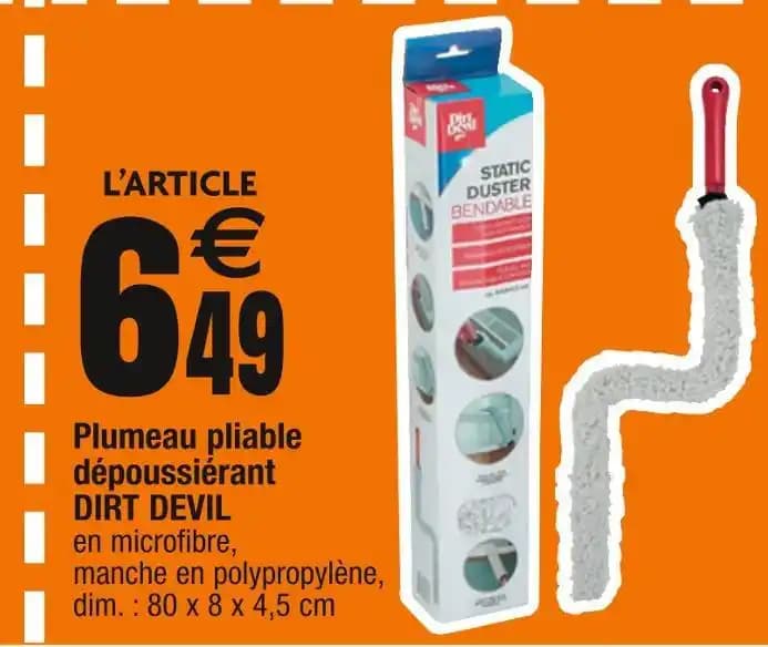 DIRT DEVIL Plumeau pliable dépoussiérant